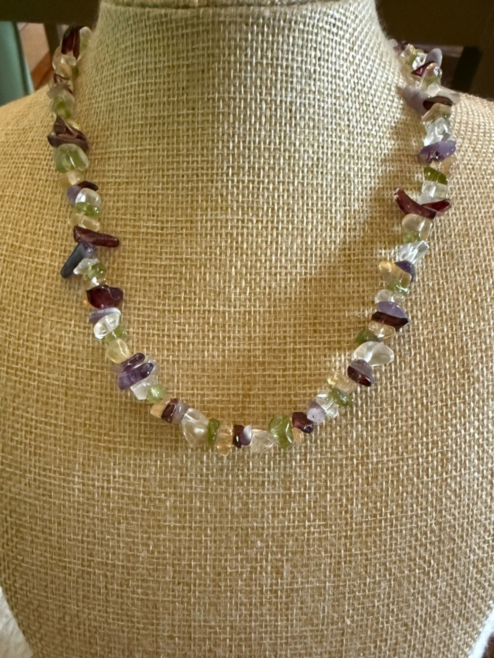 Multicolor Amethyst, Peridot & Agate Stone Chip necklace